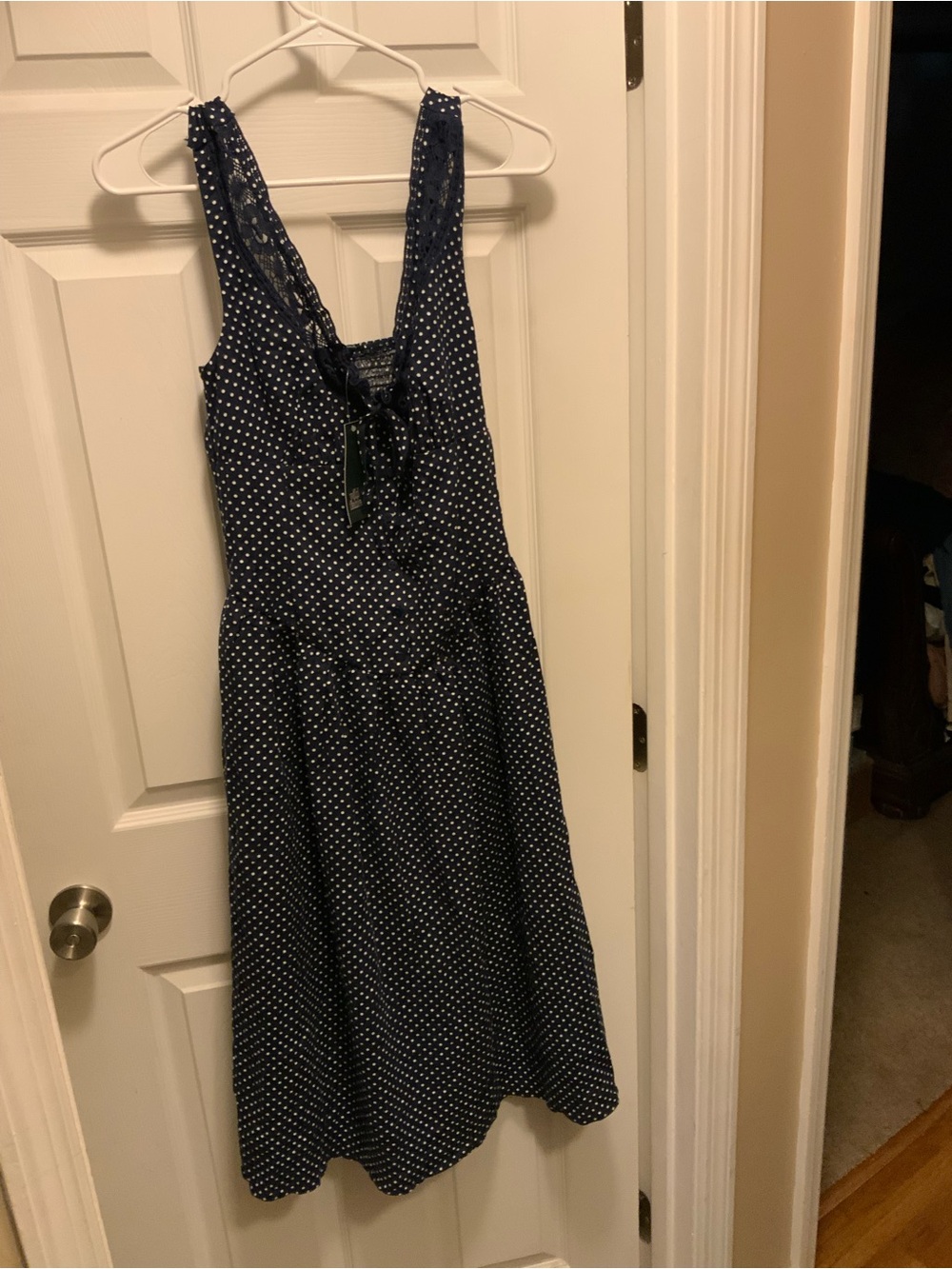 Women 2 piece small wild fable Navy and White Polka Dot Midi Dress & shorts